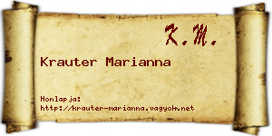 Krauter Marianna névjegykártya